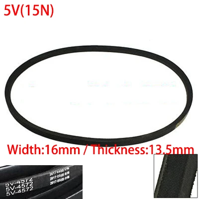 

5V/15N 630/1600mm 650/1651mm 16mm Width 13.5mm Thickness Rubber Groove Drive Transmission Band Wedge Wrapped Vee V Timing Belt