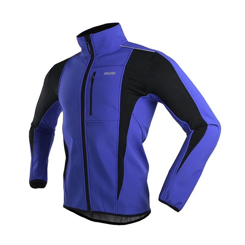ARSUXEO теплая спортивная куртка ветрозащитная Лыжная велосипедная одежда Светоотражающая непромокаемая зимняя велосипедная куртка мужская - Цвет: Purple