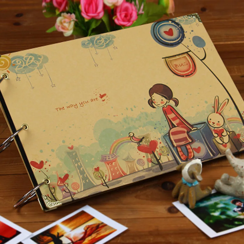 New retro photo album high quality handmade gift wedding gustbook