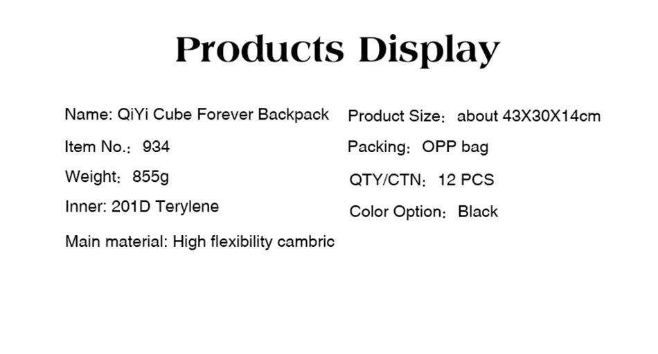 Оригинальный QiYi рюкзак черный мешок для магический паззл куб 2x2 3x3 4x4 5x5, 6x6 7x7 8x8 9x9 10x10 все Слои Cubos