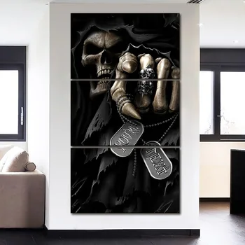 

3 Pieces Modular Artworks Modern Canvas Dark Grim Reaper Paintings Wall Art Picture Home Decorative Framework HD Prints Poster