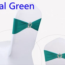 Бирюзовая пряжка с короной лайкрой лента для свадьбы украшения для стульев повязка из спандекса стрейч галстук-бабочка лайкра лента ремень на продажу