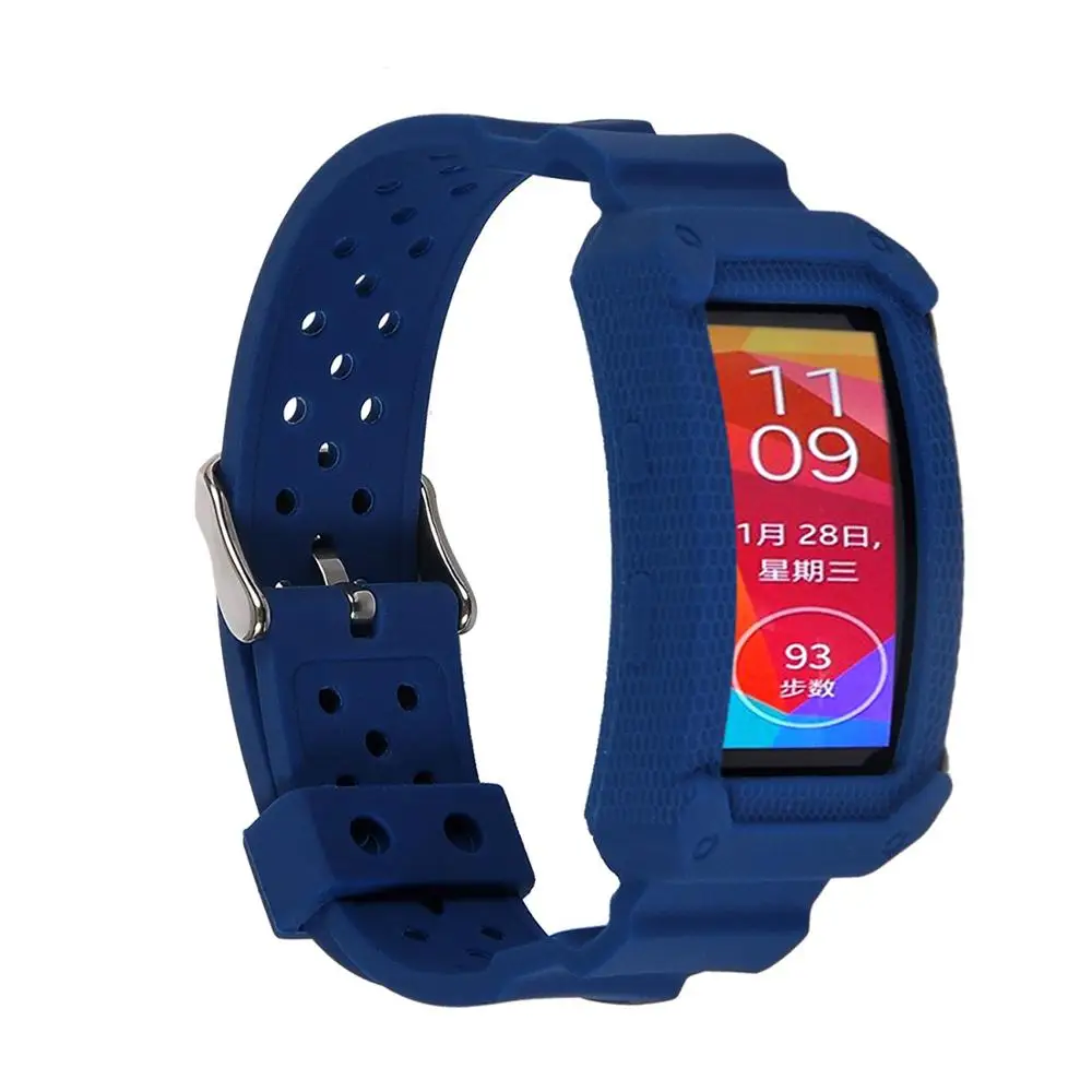 Силиконовый браслет для samsung Galaxy gear Fit 2(SM-R360) смарт-часы трекер-мягкий протектор экрана Замена ремешка - Цвет: blue