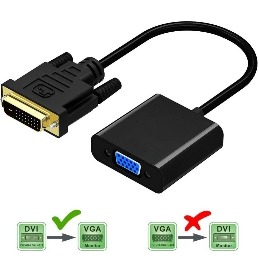 DVI Мужской к VGA Женский видео конвертер адаптер DVI 24+ 1 25 Pin DVI-D к VGA Кабель-адаптер для ТВ PS3 PS4 ПК дисплей 1080P