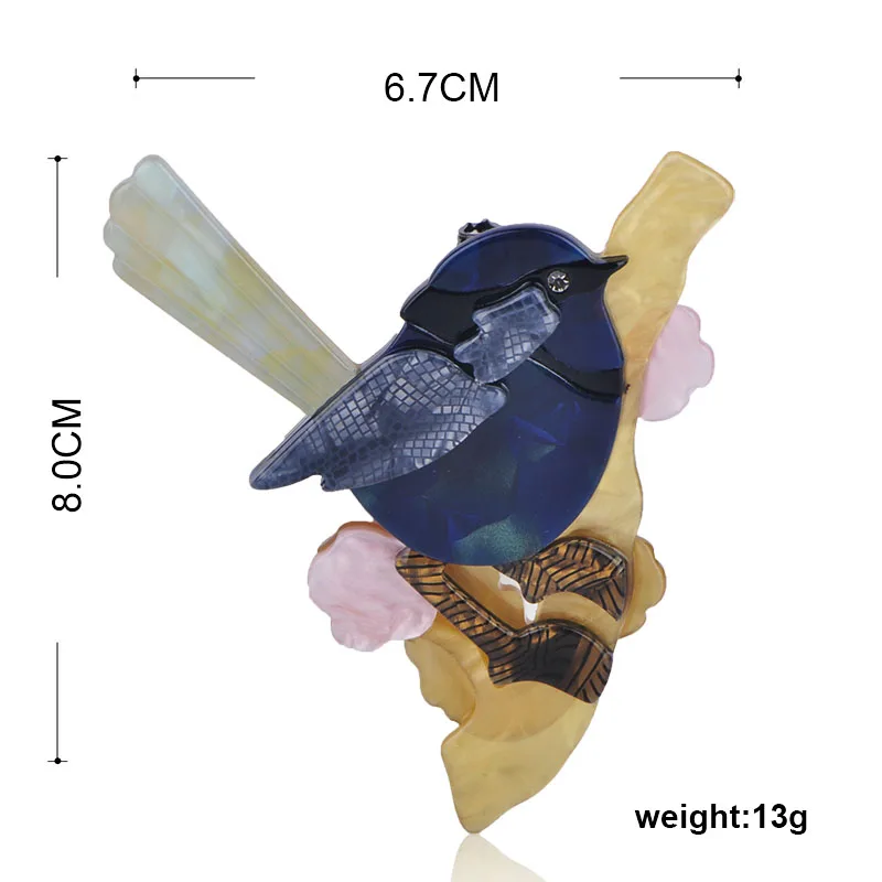 FUNMOR Милые Акриловые толстые воробьи птицы в форме броши ручной работы Смола животное брошь для женщин дети банкет ювелирные изделия для отворота хиджаба булавки