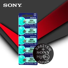 5 шт. sony 364 SR621SW V364 SR60 SR621 AG1 часы батарея Кнопка монетница Сделано в Японии