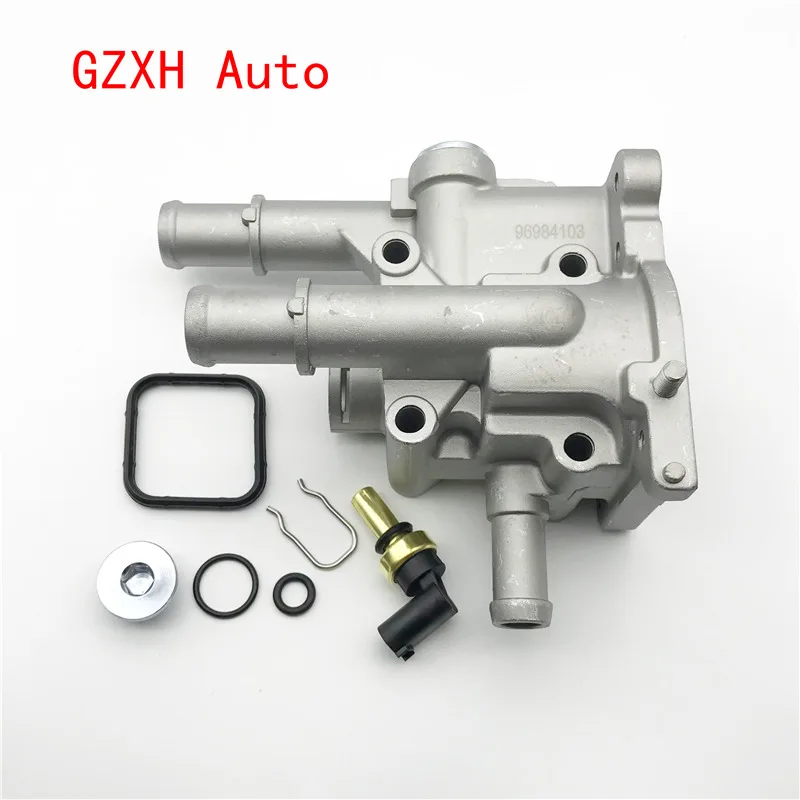 

Aluminum Thermostat Housing Cover Engine Cooling Water Sensor For Chevrolet Cruze Opel Zafira Astra Epica 96984103 96817255