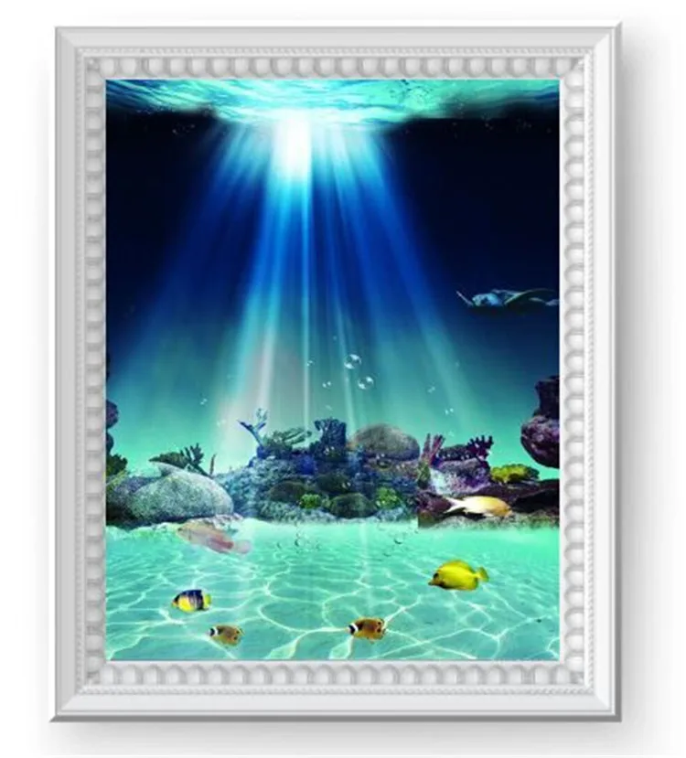 

DIY 5D Diamond Mosaic Handmade Diamond Painting square Cross Stitch Beautiful underwater world Diamond Embroidery needlework