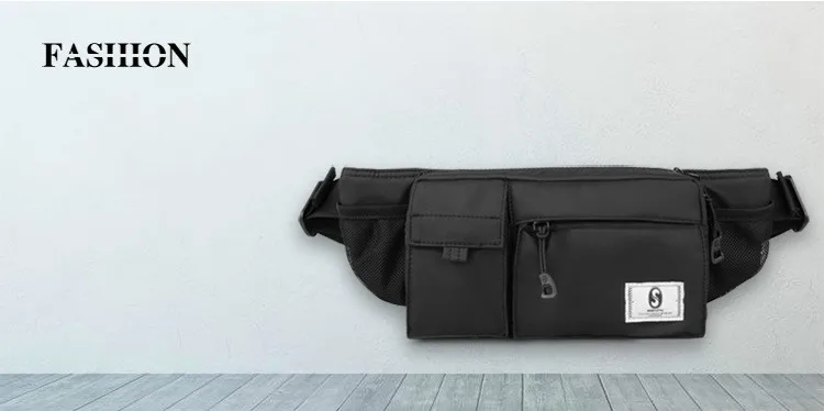 Модная мужская оксфордская водостойкая поясная сумка для путешествий Повседневная поясная сумка практичная однотонная универсальная