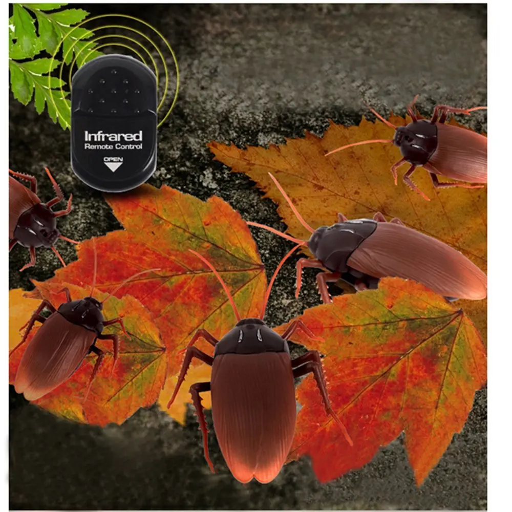 EBOYU RC Cockroach Remote Control Car Vehicle Animal Toys Electronic Realistic Fake Big Insect Bug Glowing Eyes Kids Gift 3