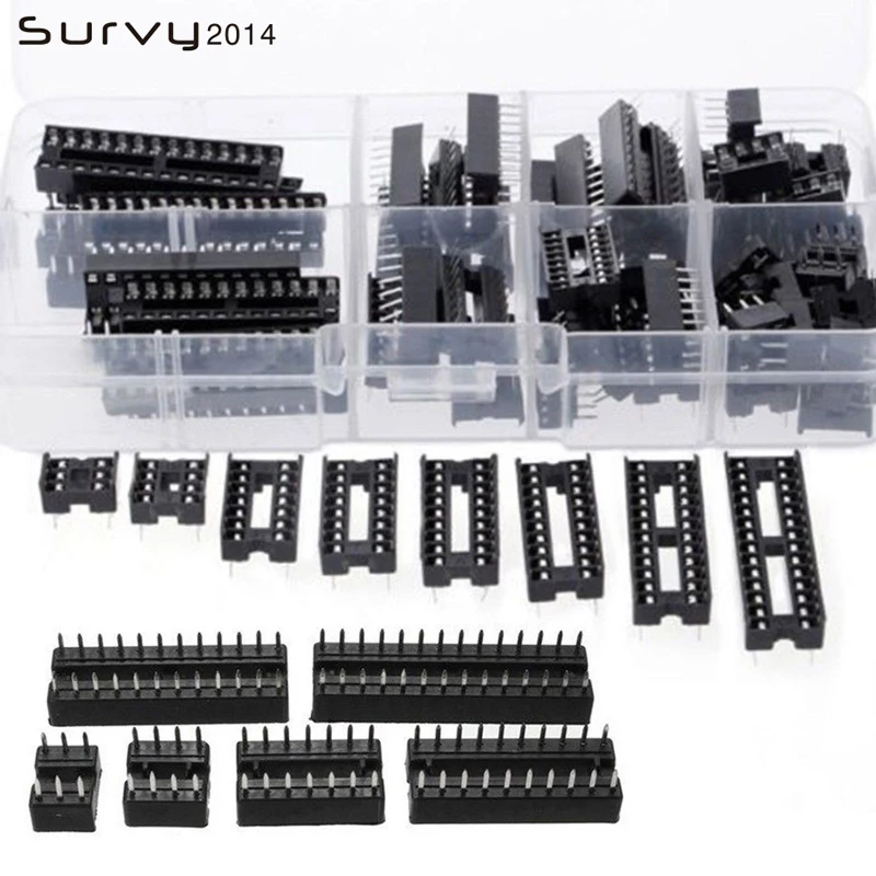 66 шт. IC Разъем DIP6 DIP8 DIP14 DIP16 DIP18 DIP20 DIP24 DIP28 Pin интегральная схема адаптер припоя Тип гнездо комплект узкий