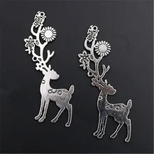 

WKOUD 2pcs Silver Color sika deer charm alloy pendants vintage necklace bracelet DIY metal jewelry makings A1477