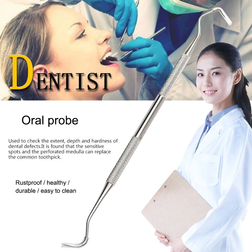 1PC Dental Explorer Probe Stainless Steel Dental Tool Mouth Explorer Dental Kit Instrument