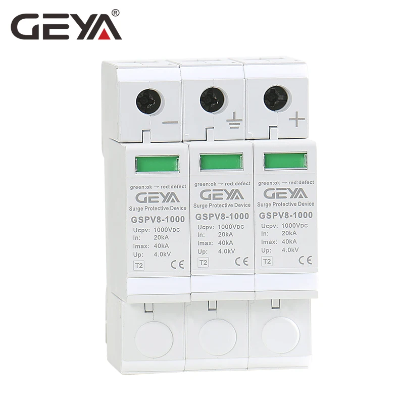 

GEYA 2P 3P PV SPD DC 600V 1000V 20KA-40KA Surge Protector Protective Low-voltage Arrester Device Din Rail Type