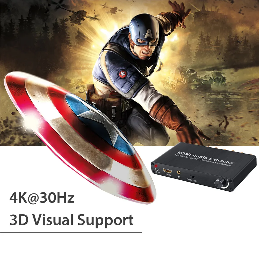 Аудиоэкстрактор Neoteck HDMI с поддержкой 5 1ch 4K 3D DAC регулировкой громкости на
