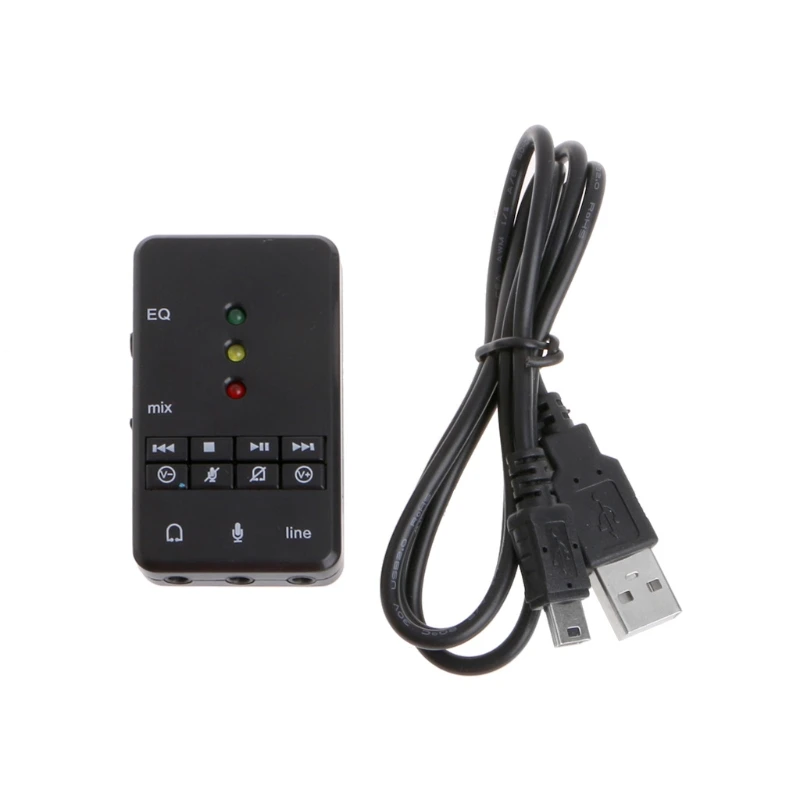 External EQ Xear 7.1 Channel USB LED Sound Card 3D Audio Adapter For PC