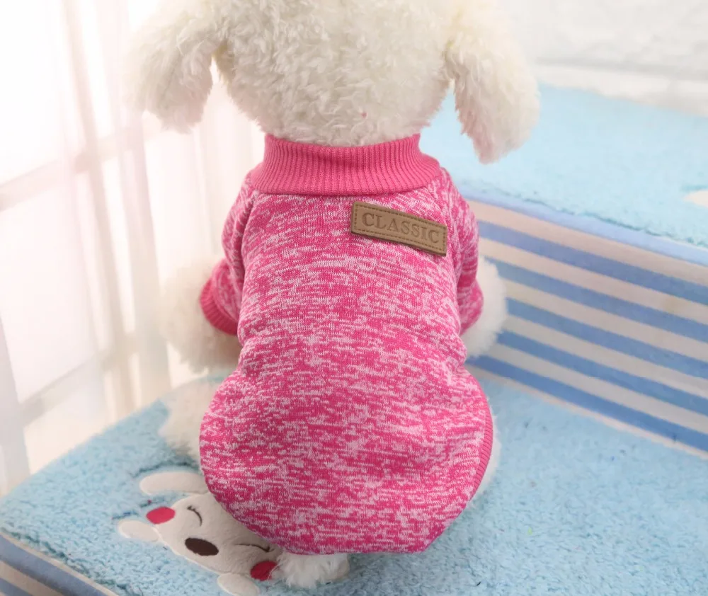 Классическая зимняя теплая одежда с принтом в виде собак Щенок куртка для питомца, кошки пальто Модный мягкий свитер Костюмы для чихуахуа, йоркширского терьера, 9 Цвета XS-2XL