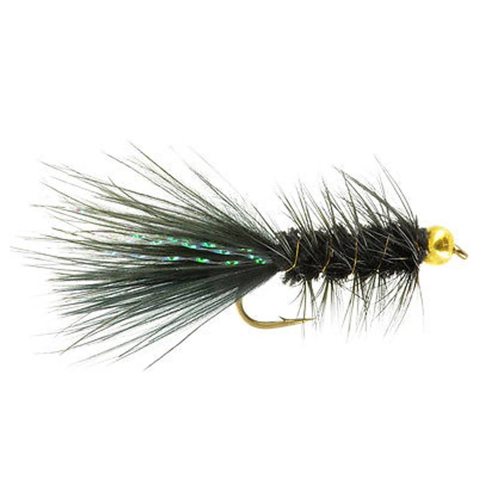 6Pcs Aventik Bh Wollige Bugger Zwart Vliegt Droog Trout Fly Flies 