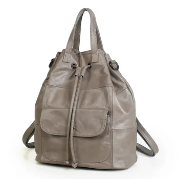 

Women's Top Cow Leather Multi-function Shoulder Bag Genuine Leather Backpack Tote