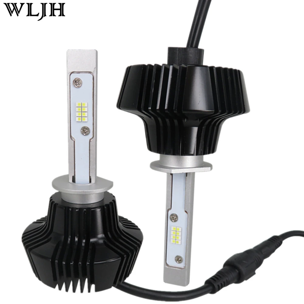 WLJH 2x CANBUS 80W 9000LM H1 Led Headlight 12v 24v Conversion Kit Car