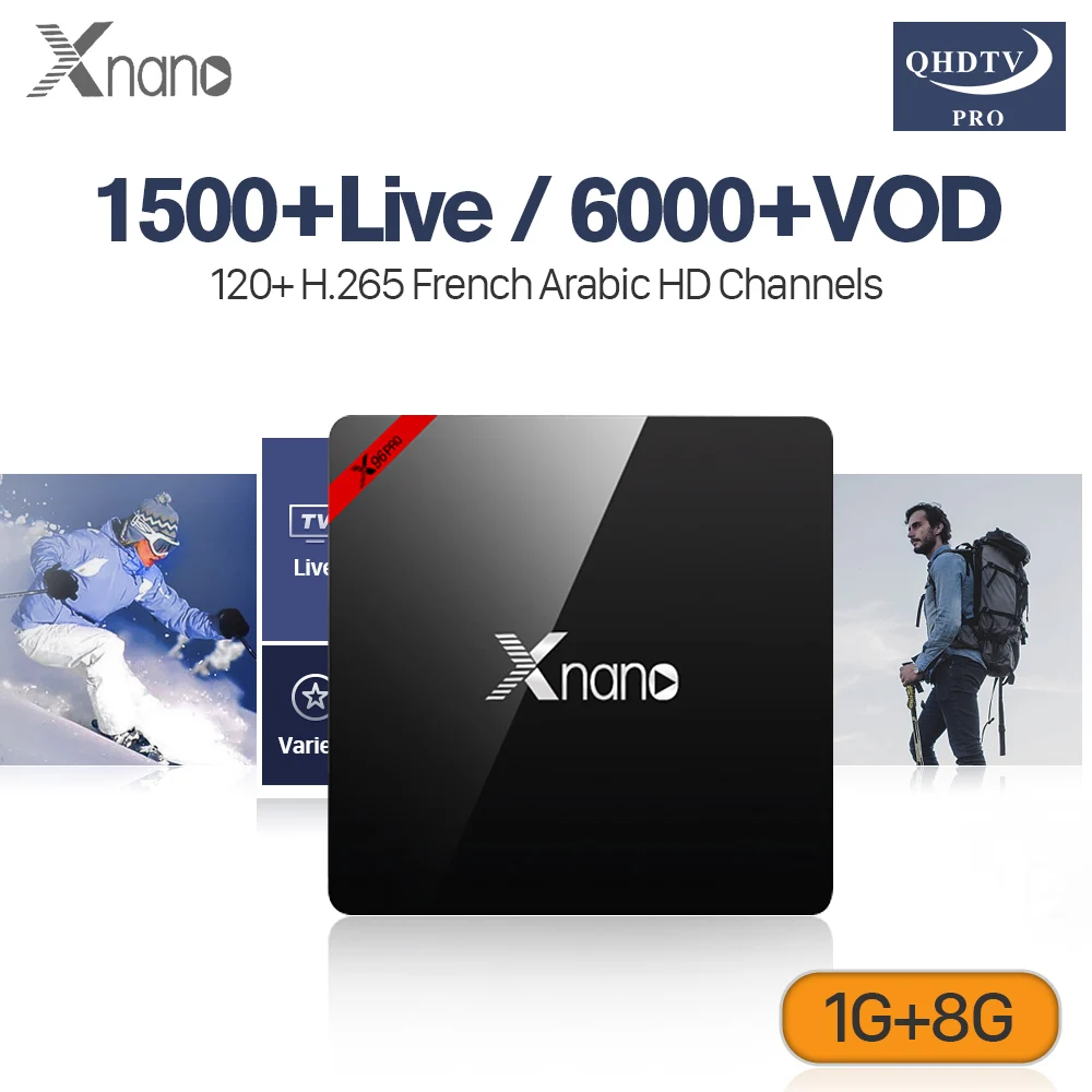 

4K IPTV Subscription 1 Year XNANO Android S905X Support BT H.265 Decoder French Arabic IP TV Set Top Box Tunisia lebanon IP TV