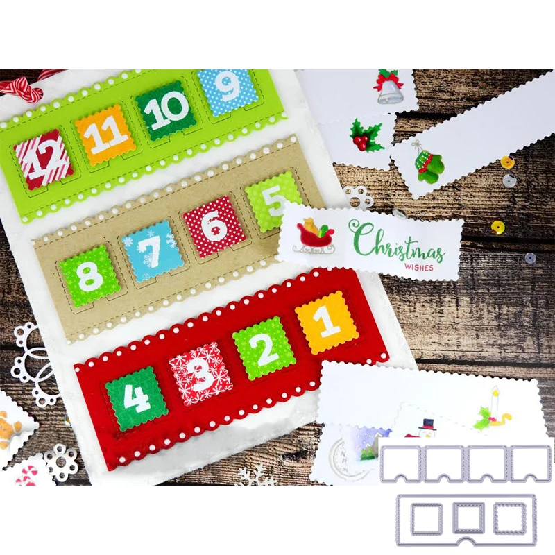 

Tear Away Tabs Square Frames Metal Cutting Dies Stencil for DIY Scrapbooking Album Paper Cards Decorative Craft Diecuts