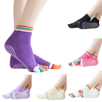 

Women professional Yoga socks Anti-slip Women five finger Toe Socks Athletic Sport Pilates Massage Toe Cotton