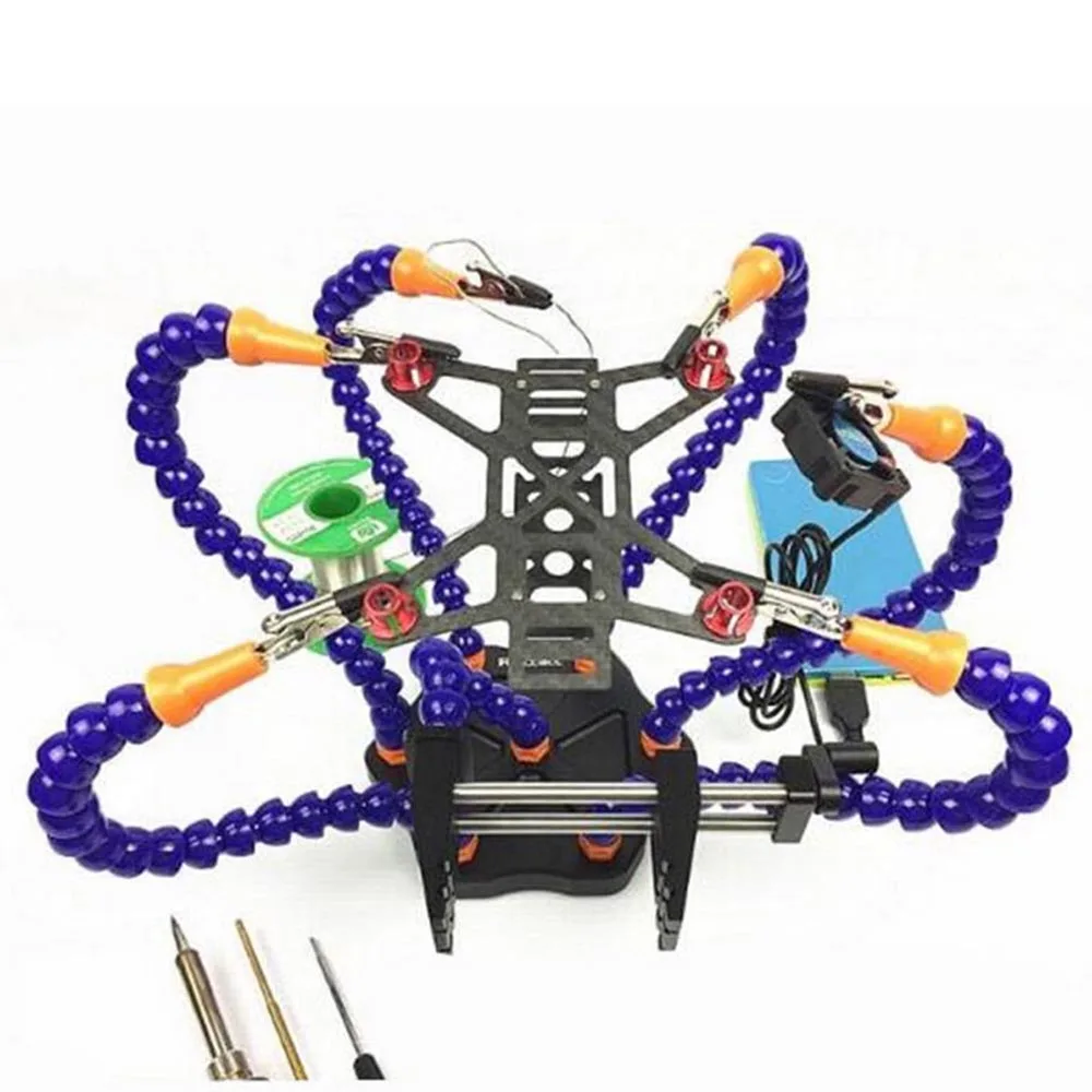 

Third Hand Six Arm Soldering Station Tool with USB Fans Flexible for FPV Racing model Helicopter Camera Drone Toys Accessories