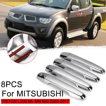 

8pcs Chrome Door Handle Cover Trim For MITSUBISHI TRITON L200 ML MN MQ 2005-2017 Cover Accessories Trim