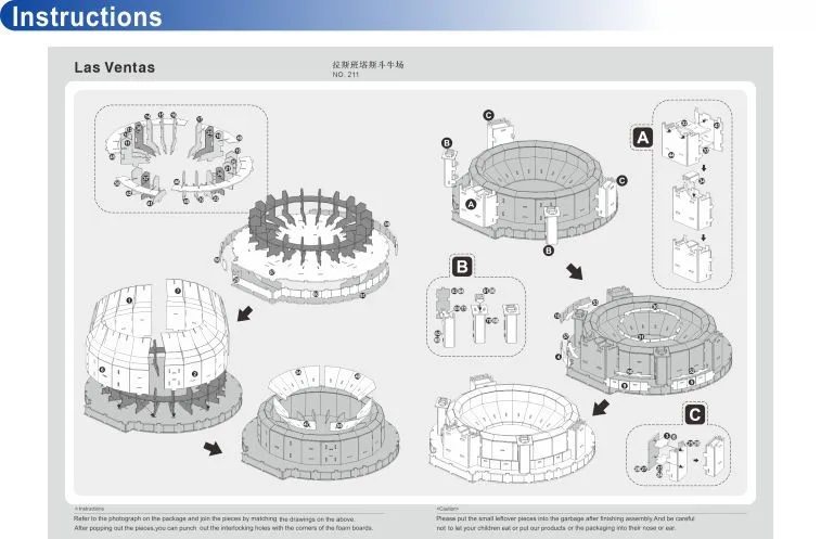 Международно известная архитектура Испания 3D головоломки модель здания Лас-venras Сделай Сам игра-головоломка сувенир