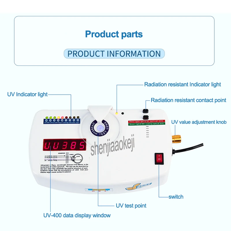 Optical Anti-Radiation Ultraviolet Tester UV-400 Lens Tester CP-13B