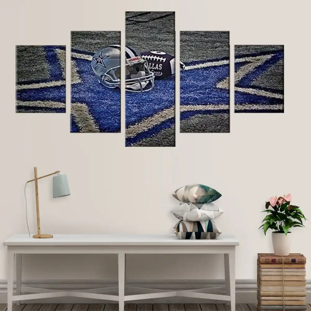 5 Pieces Canvas Painting Dallas Cowboys Canvas Sport Print