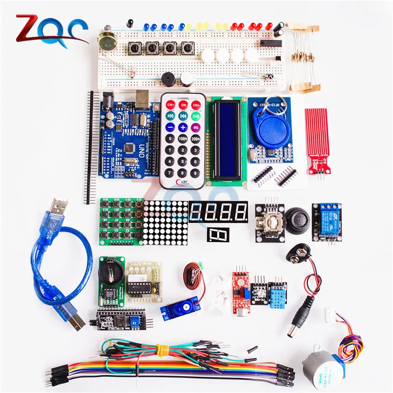 1 set For Arduino UNO R3 Starter Kit Basic Learning Suite Kit Upgraded Stepper Motor LCD1602 LED LCD Jumper Wire For Arduino ONE 1 set For Arduino UNO R3 Starter Kit Basic Learning Suite Kit Upgraded Stepper Motor LCD1602 LED LCD Jumper Wire For Arduino ONE