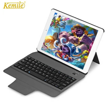 

kemile Ultra Slim Bluetooth Keyboard with Stand Leather Case CoverFor iPad Pro 9.7 & For New iPad 2017 &For iPad air1 & air2