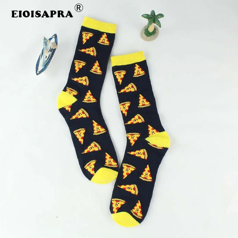 

[EIOISAPRA]Cartoon Pizza Harajuku Socks Japanese Sushi Hip Hop Yellow Funny Socks Women Creative Lovely Sokken Calcetines Mujer