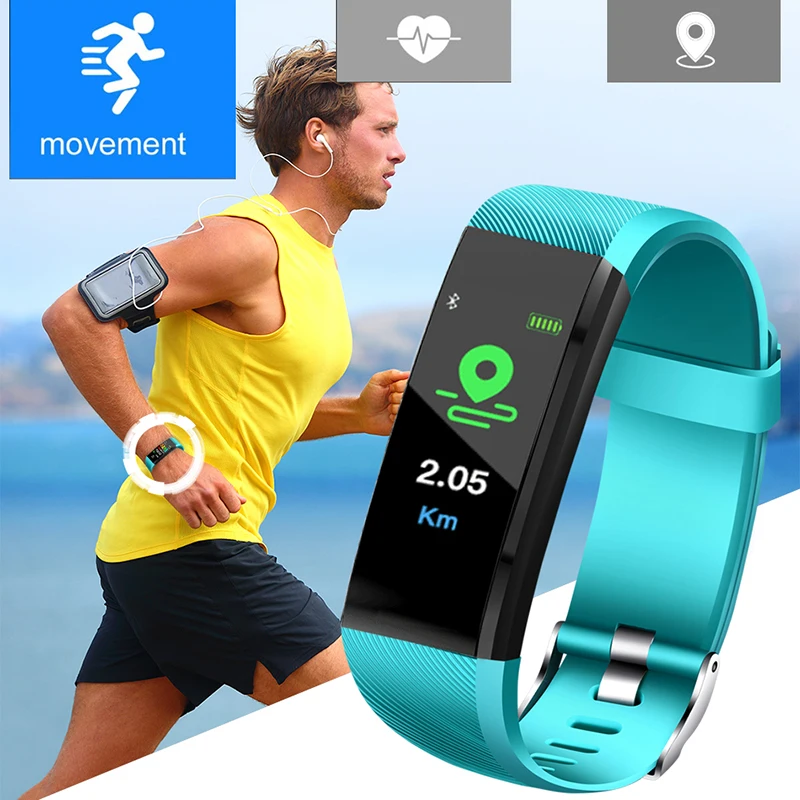 LIGE New Smart Bracelet Heart Rate Blood Pressure Monitor Sport Fitness Tracker Pedometer Smart Band Waterproof Wristband+Box