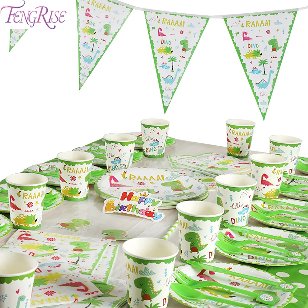 

FENGRISE Tableware Dinosaur Decoration Dinosaur Birthday Party Decor Kids Happy Birthday Decor Children Dinosaur Party Supplies
