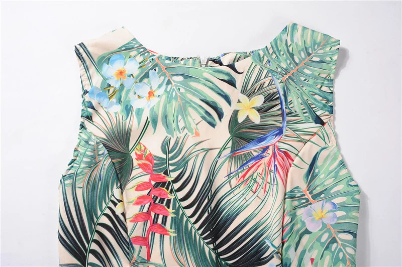 Kostlich New Arrival O-Neck Floral Print Dresses Summer Hepburn Vintage Dress Women Big Swing Dress Plus Size S-2XL With Sashes (9)