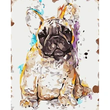 Painting By Numbers DIY Dropshipping 40x50 50x65cm Lazy bulldog feel wronged Animal Canvas Wedding Decoration Art picture Gift