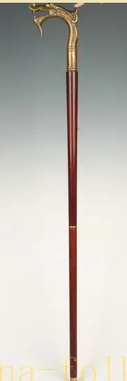

brass Pure Copper Brass Grandpa Good Lucky UNIQUE HIGH DRAGON STATUE CRUTCHES WALKING STICK CANE GIFT ASIAN COLLECT