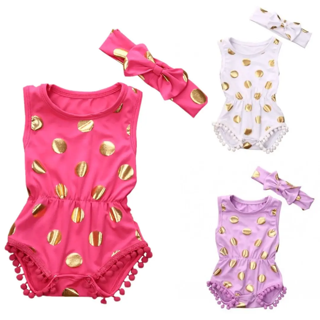 2016 Fashon for Gilding Newborn kids tassel Romper Baby Girls Clothes