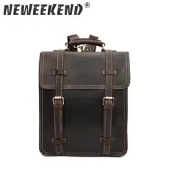 NEWEEKEND рюкзак для мужчин рюкзаки кожаная школьная сумка мужской путешествия Crazy Horse плечи сумки для ноутбука YD-8062