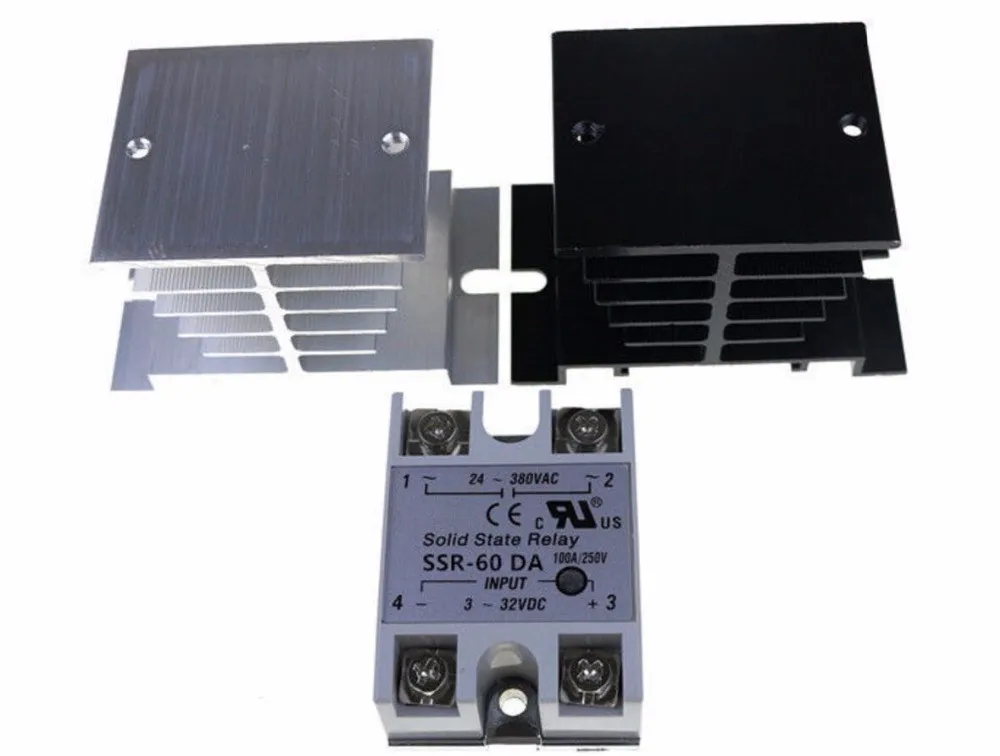 

1set Solid State Relay Module SSR-60DA 60A /250V 3-32V DC Input 24 - 380VAC Output