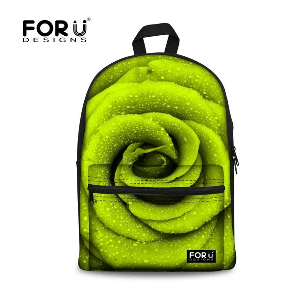 FORUDESIGNS, Модная студенческая Холщовая Сумка mochila escolar, 3d цветочный принт, школьная сумка, дорожная сумка для подростка, рюкзак в винтажном стиле - Цвет: C012J4
