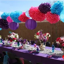 2 шт. 35 см(12 дюймов) цветочки из цветной бумаги Pom Poms Свадебная вечеринка Бумага с помпоном для Свадебные украшения помпонами вечерние Декор