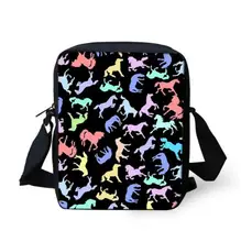 Черная сумка-мессенджер с единорогом и лошадью для женщин; милые женские сумки с бабочкой для девочек; сумки через плечо; мини-ремень; сумка ...(China)