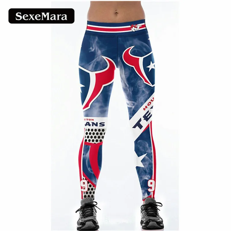 

SexeMara HOUSTON TEXAN S 99 3D Print Women Leggings High Waist Legging Steelers Printed Women Pants Slim Fitness Leggins