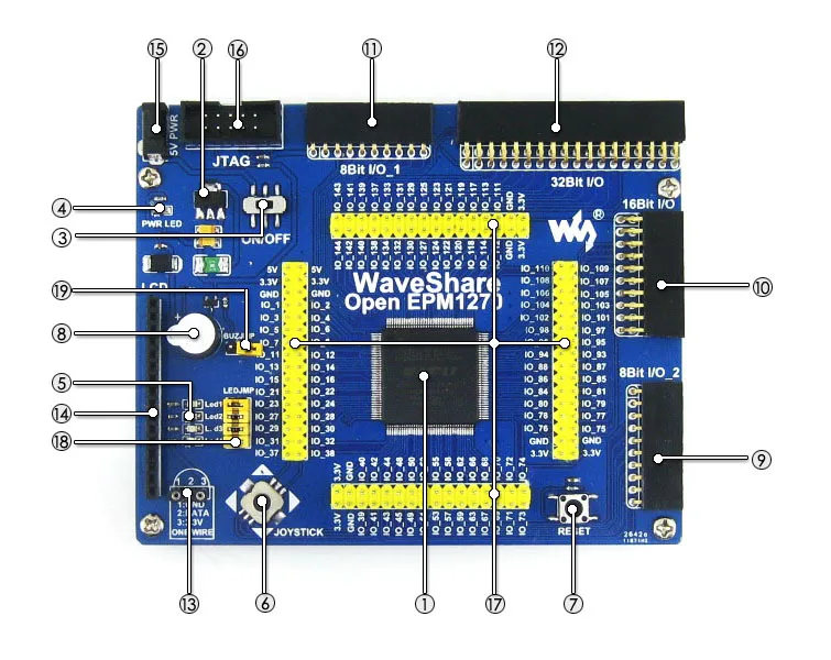 Waveshare OpenEPM1270 посылка A# Altera MAX II CPLD EPM1270 макетная плата CPLD Комплект расширения+ 6 аксессуаров модули комплекты