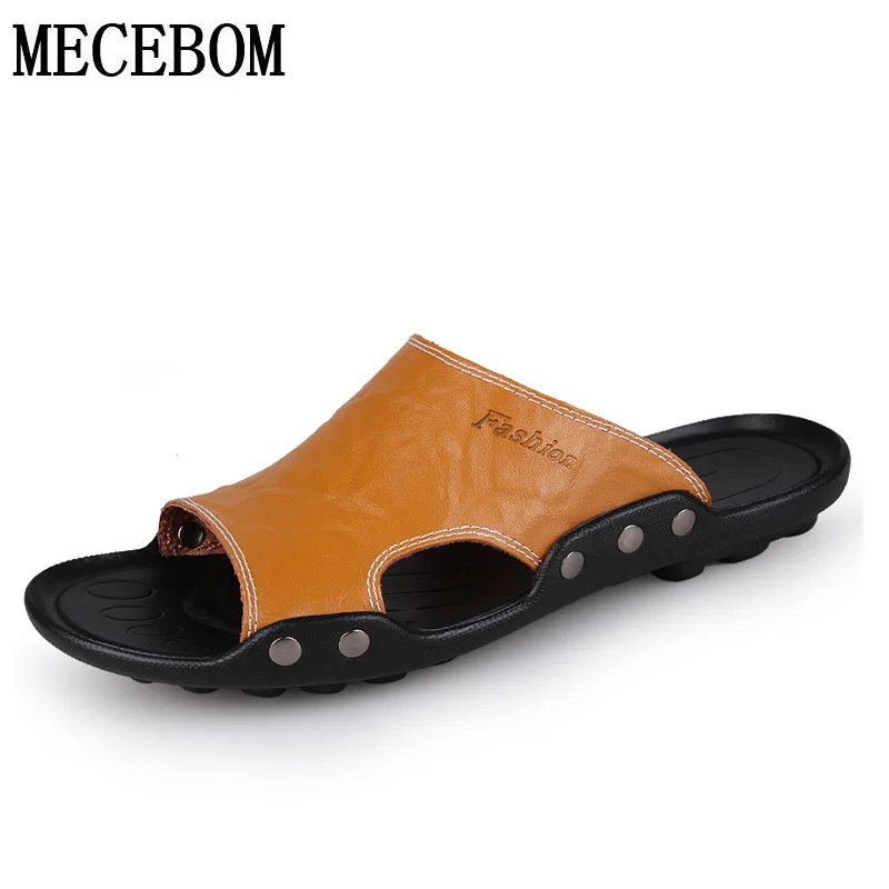 

Men's summer slides brand beach slippers breathable black slip-on rubber slipper men big size 46 shoes zapatillas hombre q7M