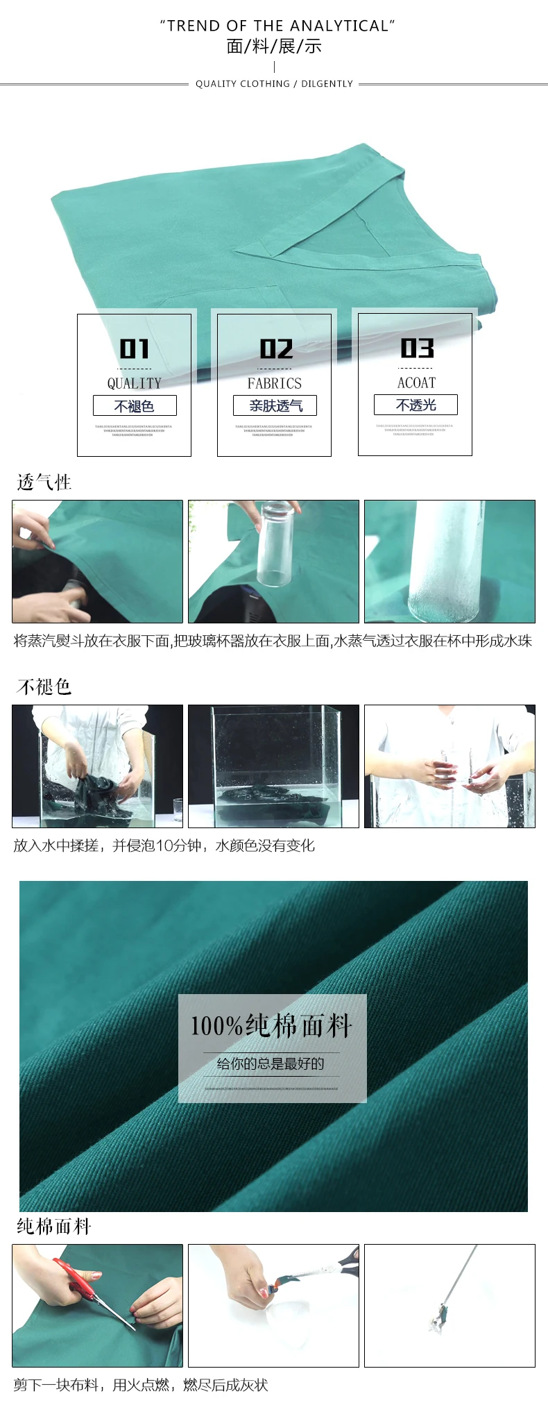 Управление одежда темно-зеленый тканевая мочалка ручная одежда с коротким рукавом мужская и женская изоляционная одежда врача одежда